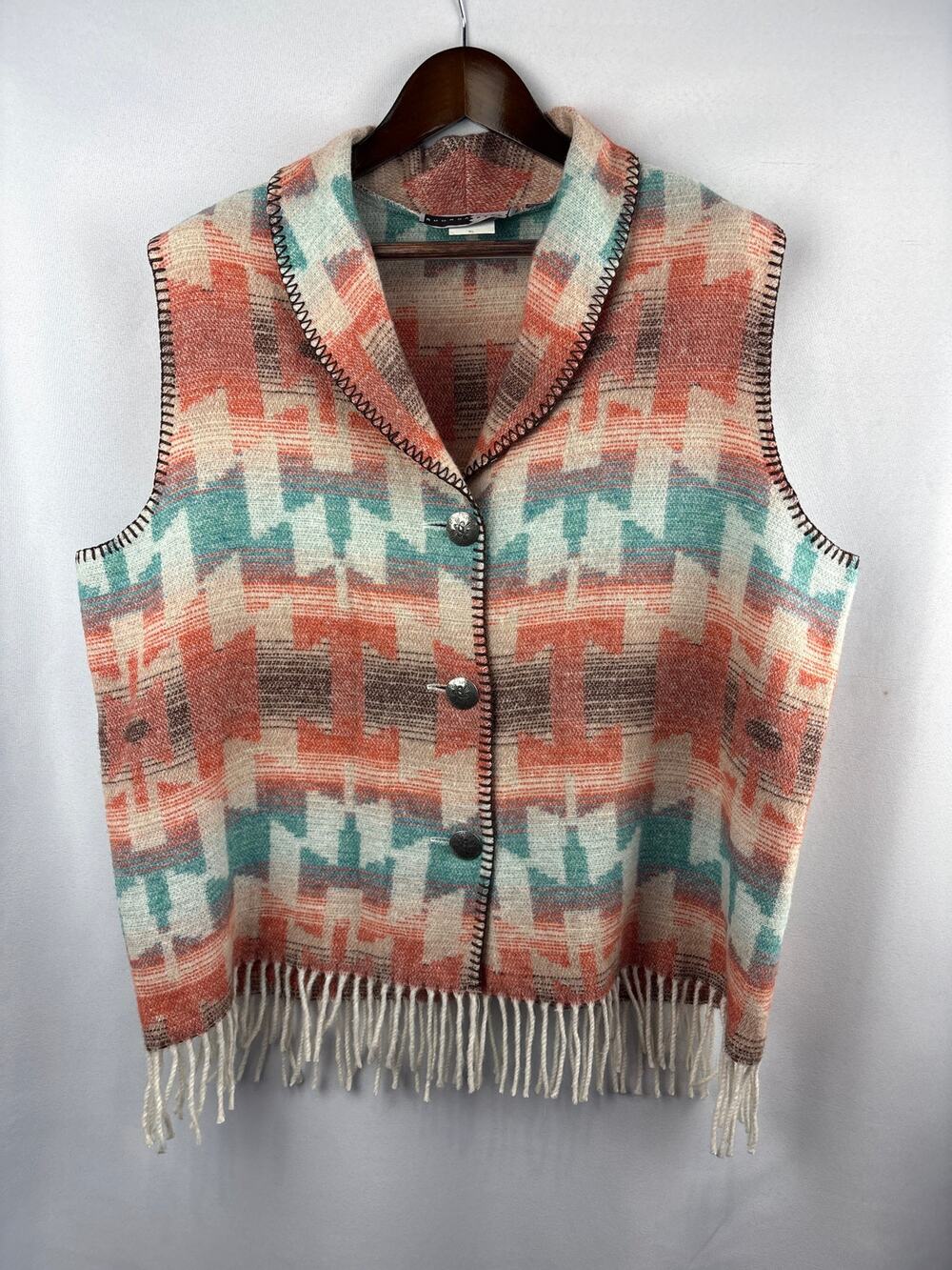 Women’s Rhonda Stark XL Multicolored Patterned Western Vest